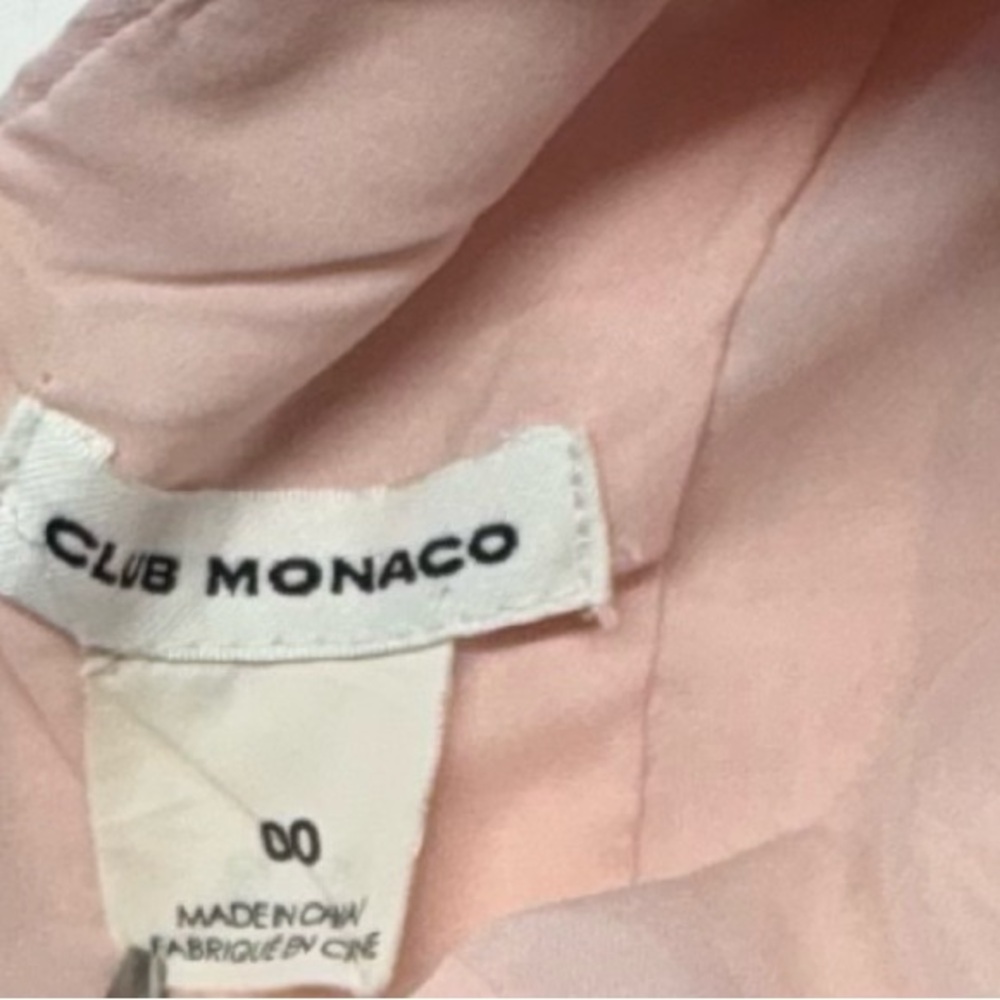 Club Monaco Pale Pink Textured V-Neck Fit & Flare Mini Dress - Picture 2 of 9